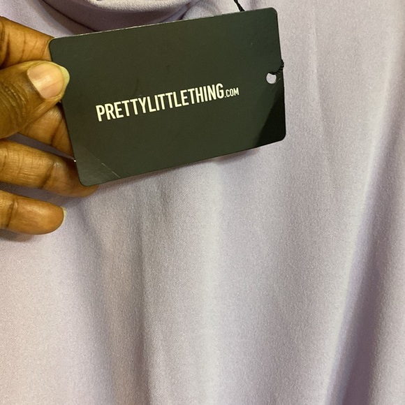 Pretty Little Thing, size 12 lilac, high neck, tie waist midi dress, NWT - Picture 2 of 3